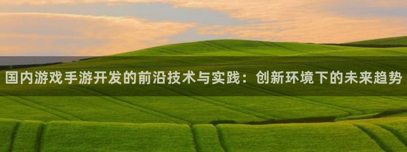 pc雷火电竞下载：国内游戏手游开发的前沿技术与实践：创新环境